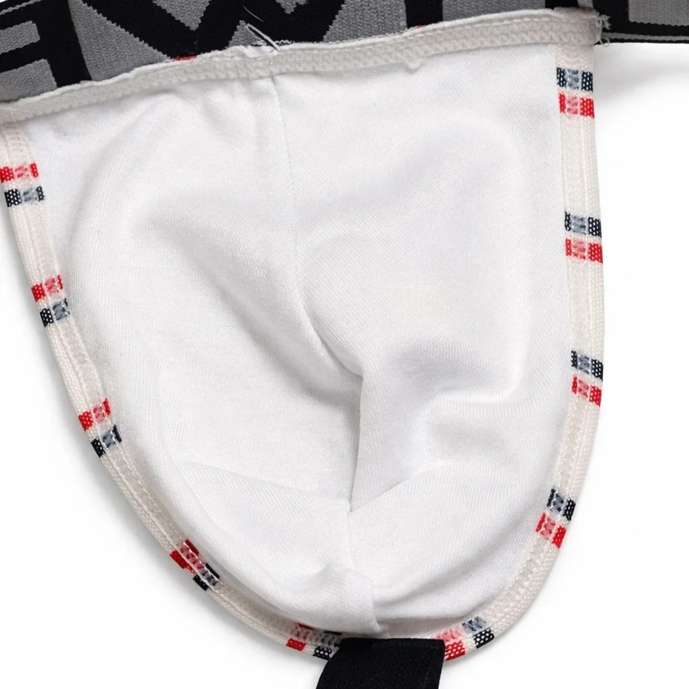 Hawai Small (28-30) Striped Jockstrap Athletic Supporter White Red Black - Picture 7 of 11
